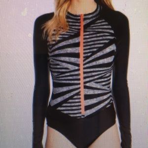 Speedo Women’s Long Sleeve one piece Swimsuit,  M